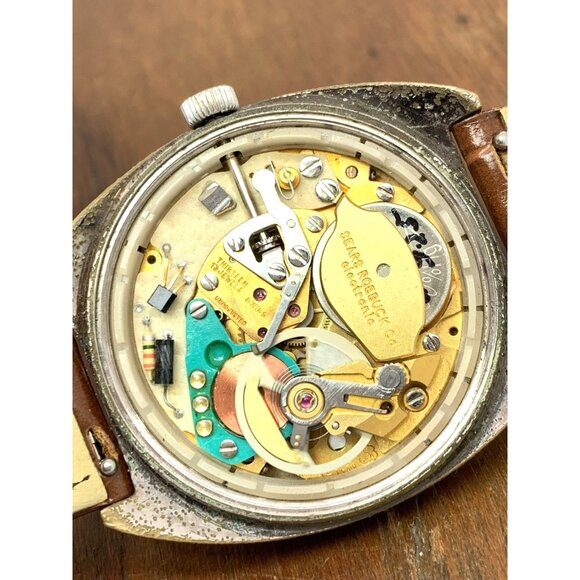 Sears Roebuck Co Tradition Electronic Men's Watch Swiss Quartz Gray White Dial - Picture 7 of 15